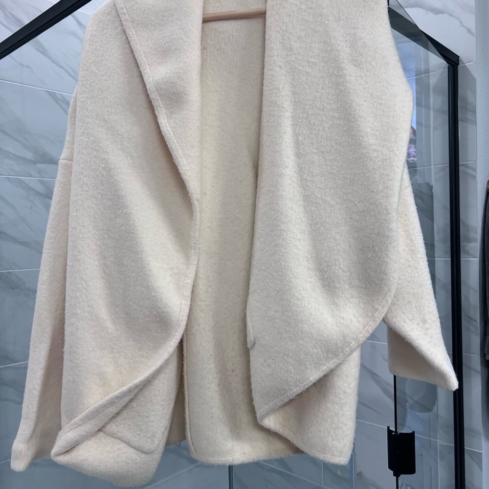 Anthropologie - Cream Open Front Cardigan